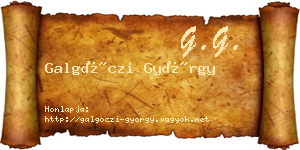 Galgóczi György névjegykártya